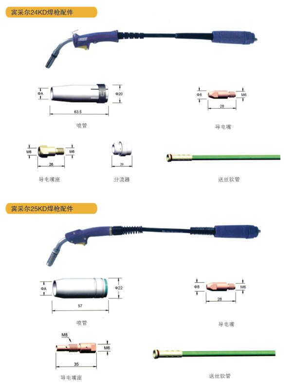 宾采尔24KD焊枪配件
